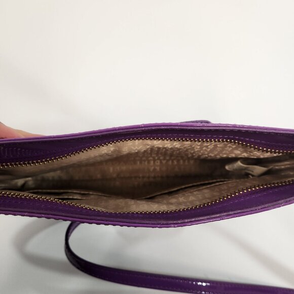 Kate Spade Purple Embossed Patent Leather Purse Handbag - Picture 6 of 10